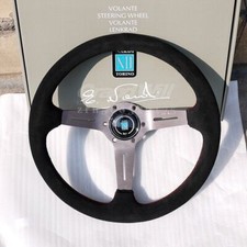 NARDI 350mm 14' Suede Leather Black Spoke Deep Cone Sport Steering Wheel