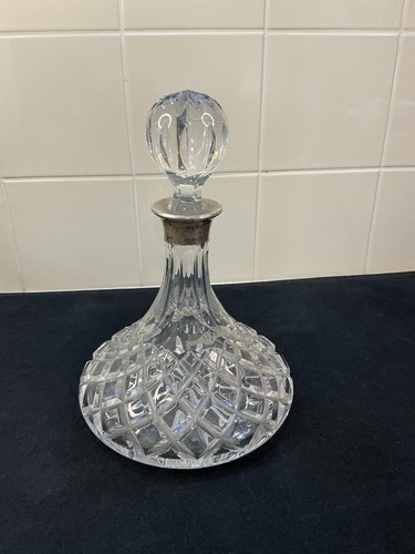 Vintage silver collared glass - vintage,