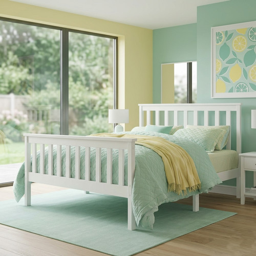 White 4ft 3ft - , bed