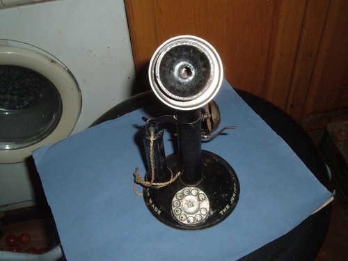 Vintage tinplate candlestick - tinplate,