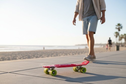 Red street skateboard lime - red,
