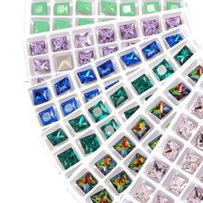 Square Colorful Sew On Strass Crystal Stones Jewelry Beads Gyms Clothe Craft 