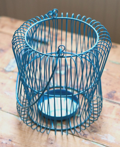 Hanging wire bird cage tea - hanging,