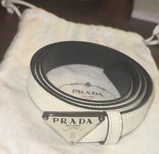 PRADA White Saffiano Leather