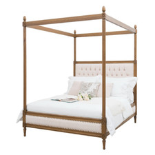 French Upholstered Canopy Bed