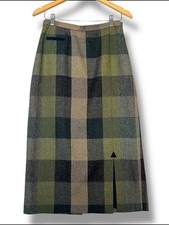 Avoca Green Check Midi Skirt