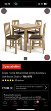 Oak Dining Chair Set Two Solid