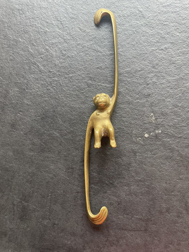 Vintage brass monkey hook - vintage,