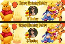 Personalised Winnie The Pooh Birthday Banner x2 Photo Large Party Decoration