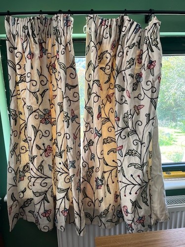 Crewel work woollen curtains