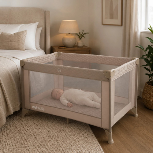 Babiie ivory travel cot - my,