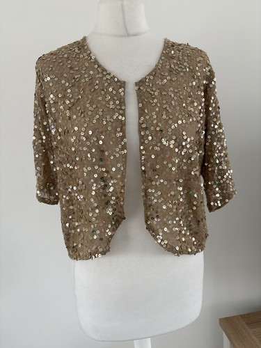 Y2k gold sequin shrug - gold,