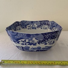 Spode’s Italian Large Square Salad or Serving Bowl. Blue & White 24.5cm. VGC.