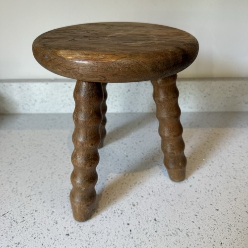 Vintage oak milking stool - oak,