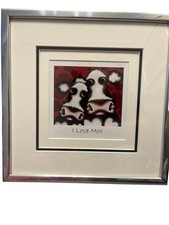 I love Moo by Caroline Shotton , card print in silver frame