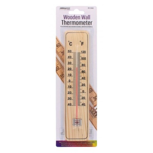 Wooden wall thermometer - wooden,