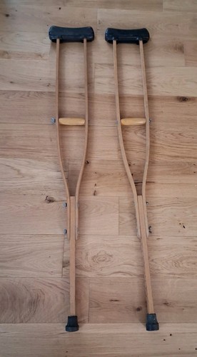 Vintage wooden crutches - vintage, pair