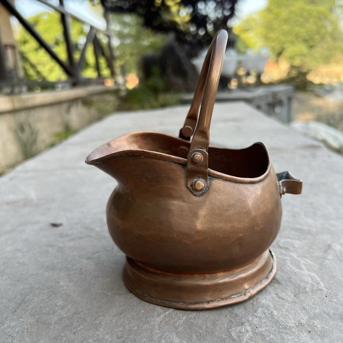 Antique copper coal scuttle - copper,