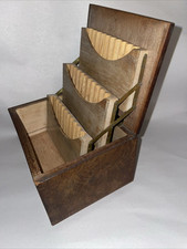 vintage mid 20th century wooden cigarette dispenser holds 30 11x14.5x12cm