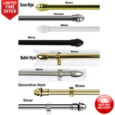 Extendable Café Rod Pole Telescopic Metal Voile Net Curtain Pole Rails 50-220cm