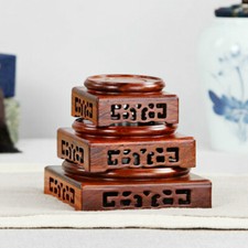 Wooden Display Stands Annatto Pedestal Teapot Vase Bonsai Base Home Decor