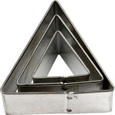 Mini 3 Pc Cutters Metal Cake Fondant Sugar Craft Jewellery Cookie -Triangles
