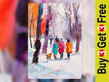 Bright Winter Stroll 5"x7"