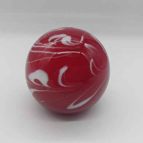 Art glass paperweight red with - red,