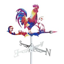 Rooster Metal Weather Vane Wind Indicator Weathercock Garden Shed House Decor