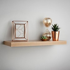 Floating Wall Shelf 60/100cm Wooden Oak Finish Display Shelves Wall Mounted