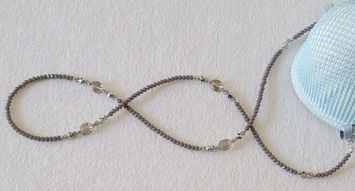 Gray and silver beaded - gray,