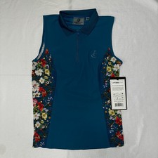 Foray Women's Golf Solid Zip Front Sleeveless Polo Size S Multi
