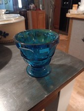 Cobalt Blue Glass Vintage Snack Nut, Candy Bowl,approx. 3.5 inch tall, 4.25 wide