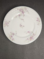 Antique Theodore Haviland Limoges  Porcelain Salad Plate purple flowers 1903
