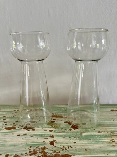 Vintage hyacinth bulb vases - 2x,