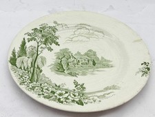 ANTIQUE EDEN PATTERN THOS HUGHES GREEN TRANSFERWARE PLATE LONGPORT PLATTER OVAL