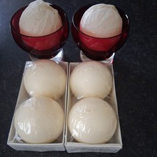 M&S 2x red Glass Candle Holder