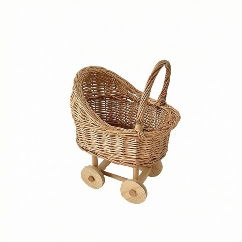 Wicker stroller woven doll - wicker,