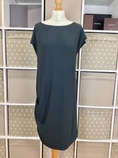 Sarah Pacini Dress UK 12 Size 3 Grey Cocoon Draped Hitched Hem Smart Office