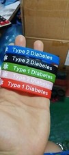 Silicone Bracelets Wrist Bands Medical Alert Type 1 Diabetes Type 2 Diabetes