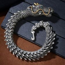 Viking Dragon Scale Link Chain Bracelet Men's Stainless Steel  Bangle Gift