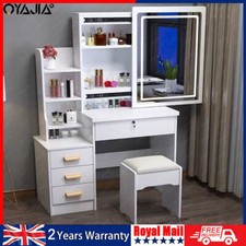 Dressing Table With Drawers Mirror Stool Set Makeup Desk Vanity Table Bedroom