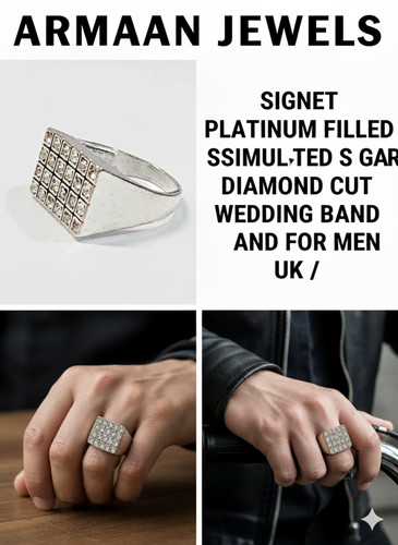 Ring signet platinum - ring, platinum/simulated