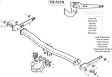 Towtrust Swan Neck Automotive Towbar For Volkswagen Golf Estate 2013 To 2020