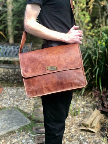 Men leather messenger - leather,