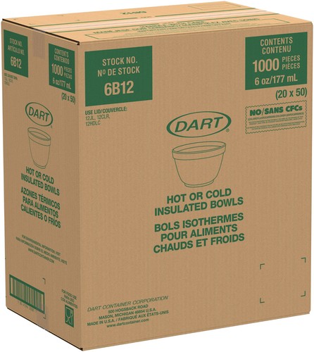 Dart 6b12 foam bowl white - 6, oz