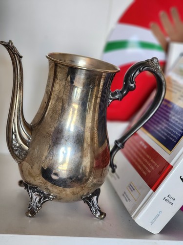 Silver plate coffee tea pot - silver,