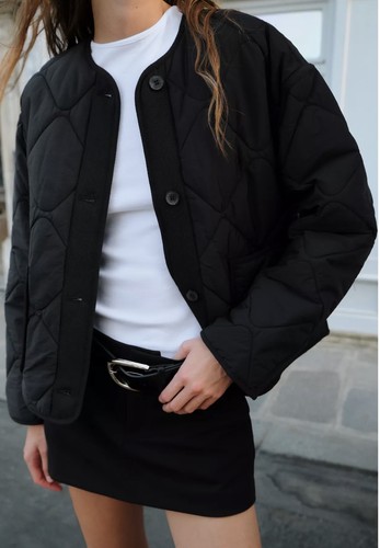 Zara quilted jacket with - , patch