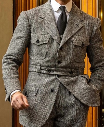 Tweed men safari jackets - tweed,