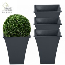 4 x Slate Grey Plant Pots